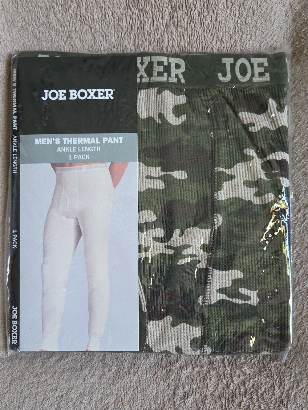 Joe Boxer Men's Camouflage Thermal Pants - Green/Tan/Black